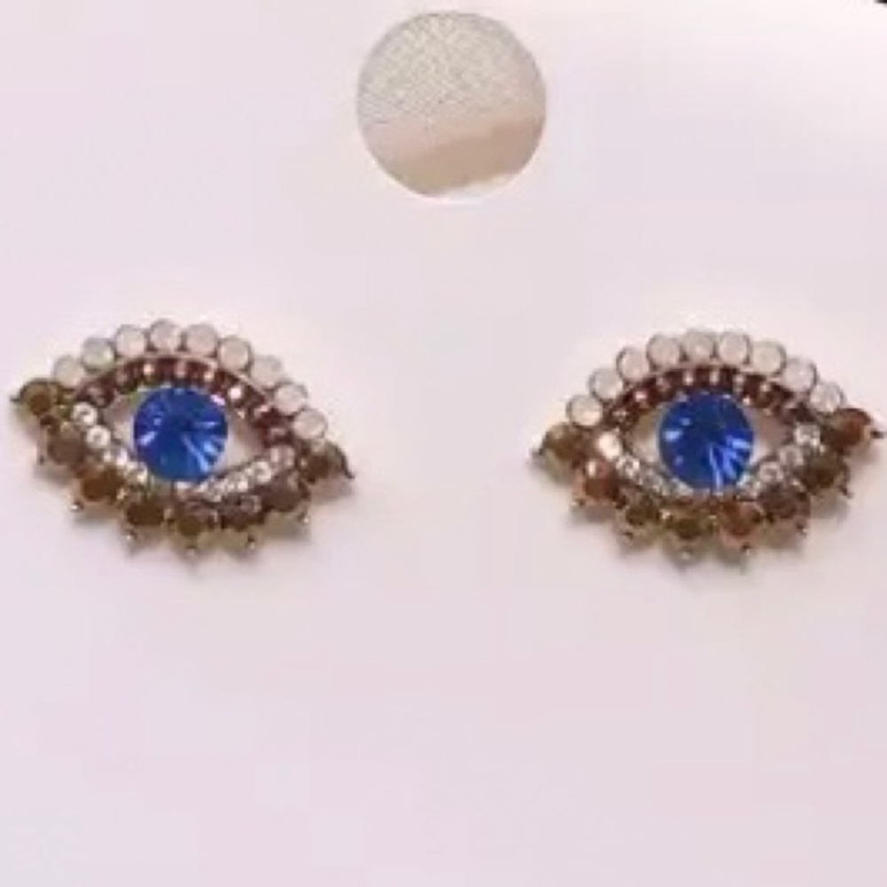 Evil Eye Minimalist Stud Earrings - Picture 2 of 8